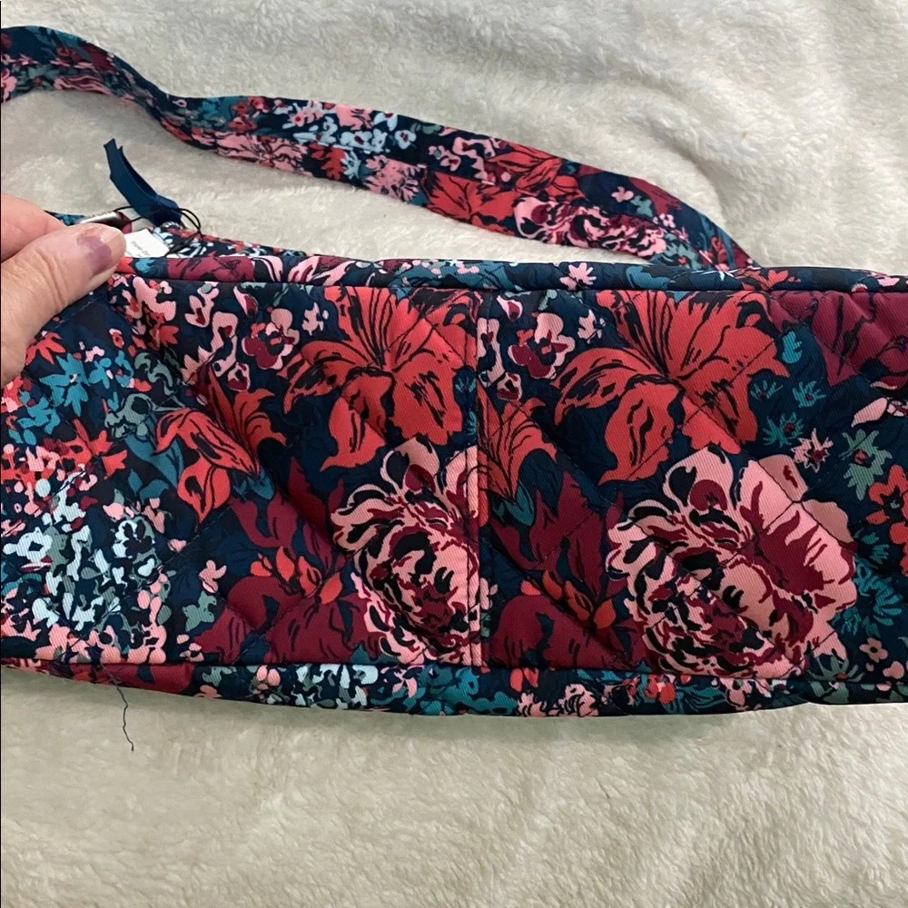 🆕Vera Bradley Triple Zip Shoulder Bag, Cabbage Rose Cabernet - Picture 6 of 9